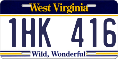 WV license plate 1HK416