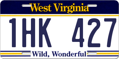 WV license plate 1HK427