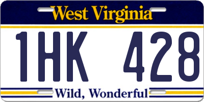 WV license plate 1HK428