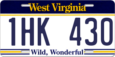 WV license plate 1HK430