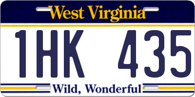 WV license plate 1HK435