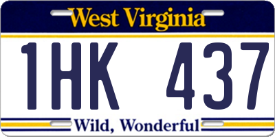 WV license plate 1HK437