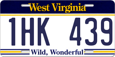 WV license plate 1HK439