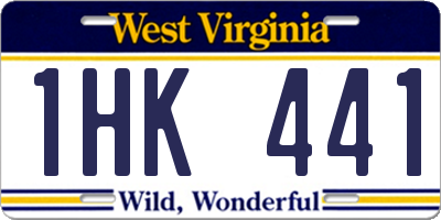 WV license plate 1HK441