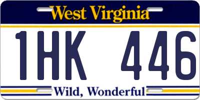 WV license plate 1HK446