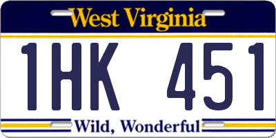 WV license plate 1HK451