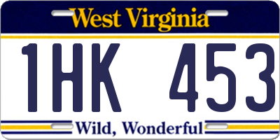 WV license plate 1HK453