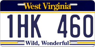 WV license plate 1HK460