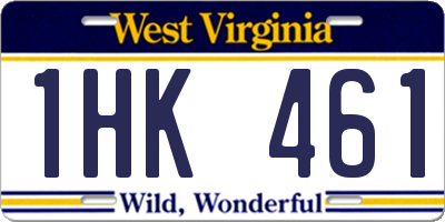 WV license plate 1HK461