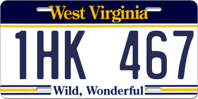 WV license plate 1HK467