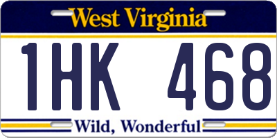WV license plate 1HK468