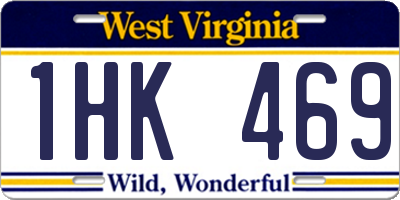 WV license plate 1HK469