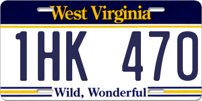 WV license plate 1HK470