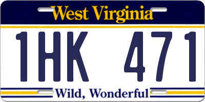 WV license plate 1HK471