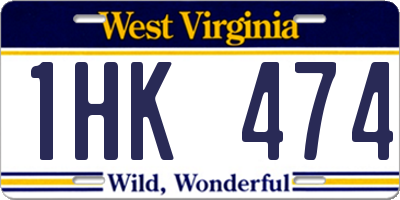 WV license plate 1HK474