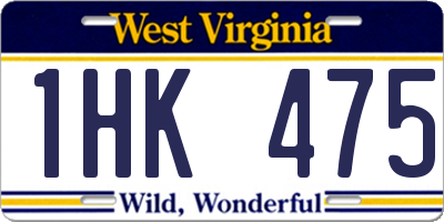 WV license plate 1HK475