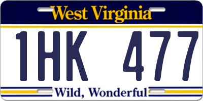 WV license plate 1HK477