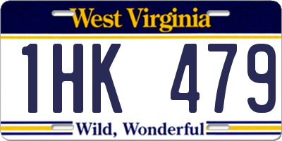 WV license plate 1HK479