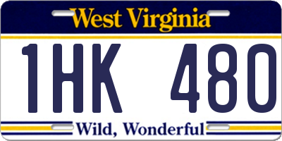 WV license plate 1HK480