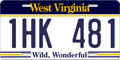 WV license plate 1HK481