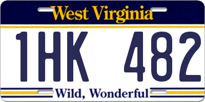 WV license plate 1HK482
