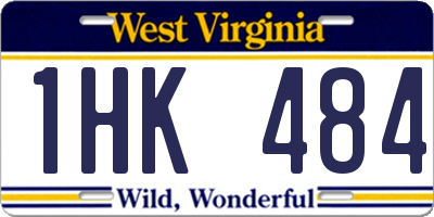 WV license plate 1HK484