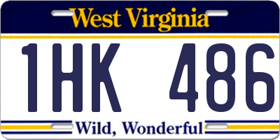 WV license plate 1HK486