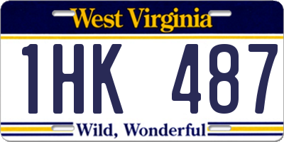 WV license plate 1HK487