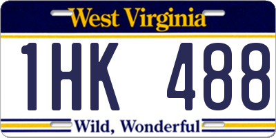 WV license plate 1HK488