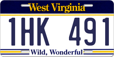 WV license plate 1HK491