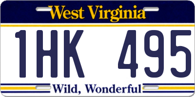WV license plate 1HK495
