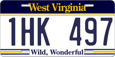 WV license plate 1HK497
