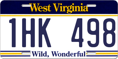 WV license plate 1HK498