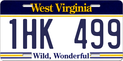 WV license plate 1HK499
