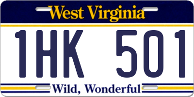 WV license plate 1HK501