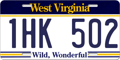 WV license plate 1HK502