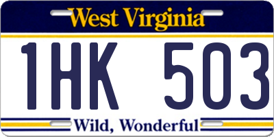 WV license plate 1HK503