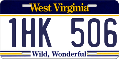 WV license plate 1HK506