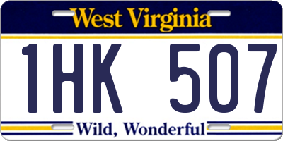 WV license plate 1HK507