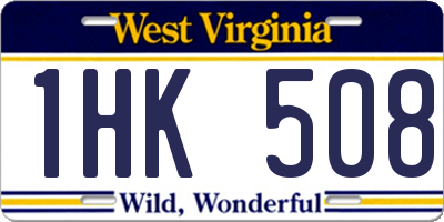 WV license plate 1HK508