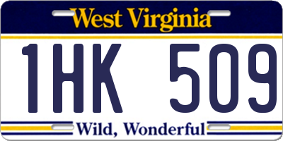 WV license plate 1HK509