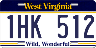 WV license plate 1HK512