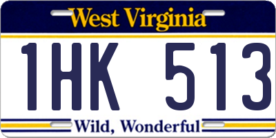 WV license plate 1HK513