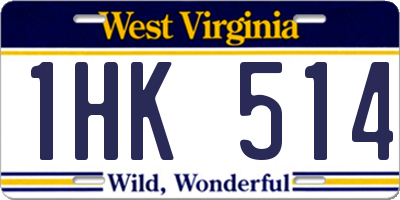 WV license plate 1HK514