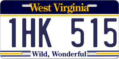 WV license plate 1HK515
