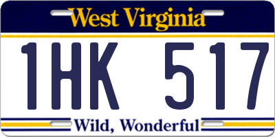 WV license plate 1HK517