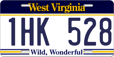 WV license plate 1HK528