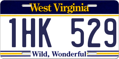 WV license plate 1HK529