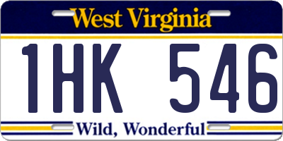 WV license plate 1HK546