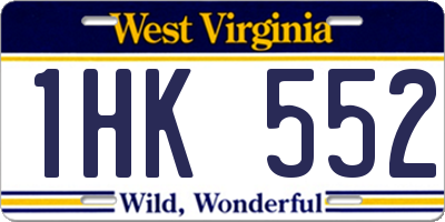 WV license plate 1HK552
